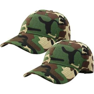Unisex Woodland Set Of 2 Athletic Adjustable Strap Casual Classic Baseball Cap